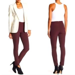 Theory Navalane Neoteric Ponte Pants in Burgundy